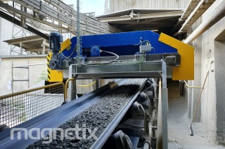 Electromagnetic separator - removal of metal contaminants from cement additives.
