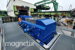 Eddy current separator - recovery of non-ferrous metals from construction waste.