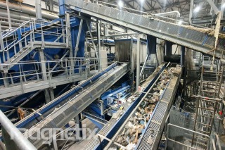 Eddy current separator - municipal waste sorting plant in Finland.