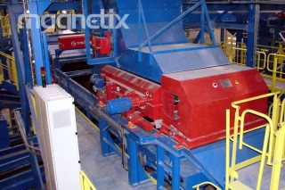 Eddy current separator - separation of non-ferrous metals from mixed municipal waste.