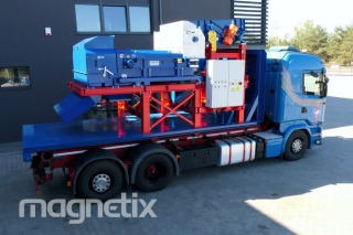 Non-ferrous metal separator on a car platform.