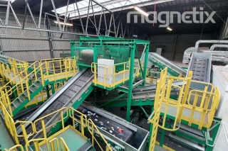 Electromagnetic separator - municipal waste sorting plant.